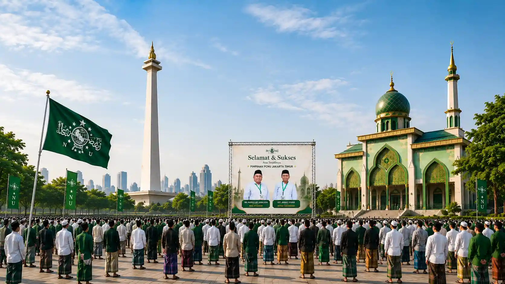 Kebersamaan pengurus dan warga PWNU Pengurus Wilayah Provinsi Lampung